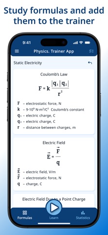 Physics. Trainer App Screenshot 2 of 4