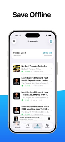FluidCast: Podcast Player iPhone screenshot