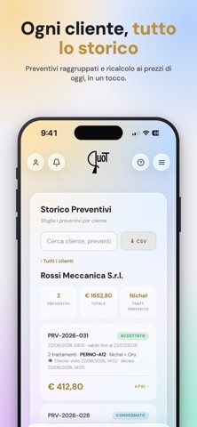 Quot - Preventivi galvanica screenshot