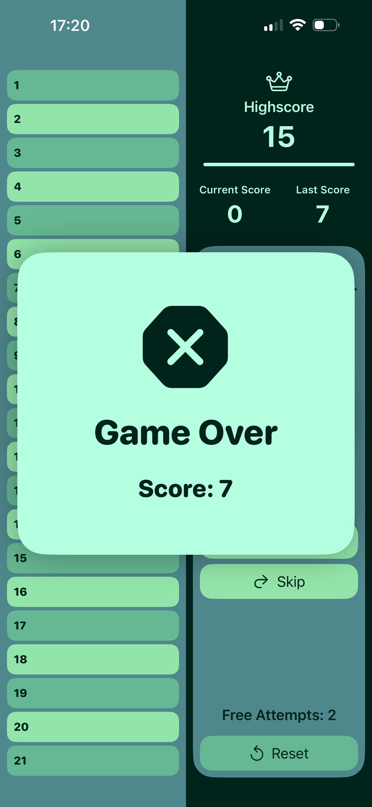SnapSort21 Number Puzzle Game screenshot 2