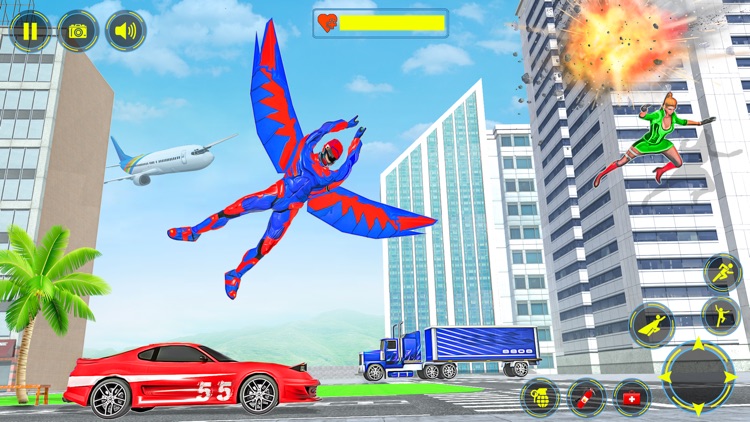 Flying Hero City Rescue Game screenshot-5