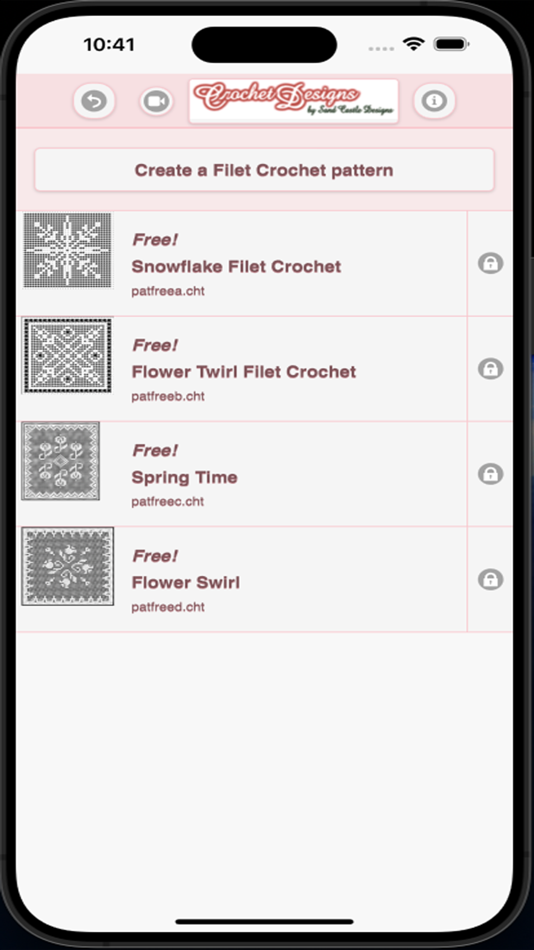 #1. Filet Crochet Pattern Creator (iOS) By: Sand Castle Designs, Inc