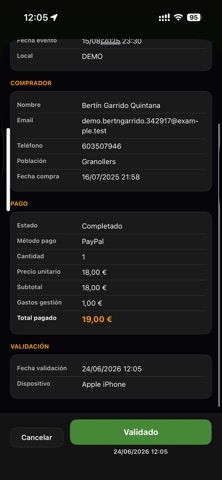 Tickenight Access iPhone screenshot