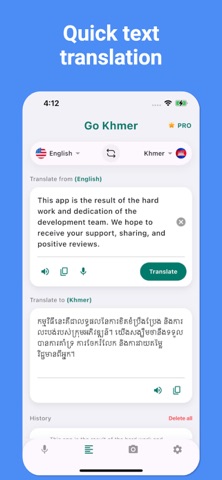 Khmer Translator: Voice, Photo iPhone screenshot