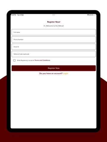 Willcart iPad screenshot