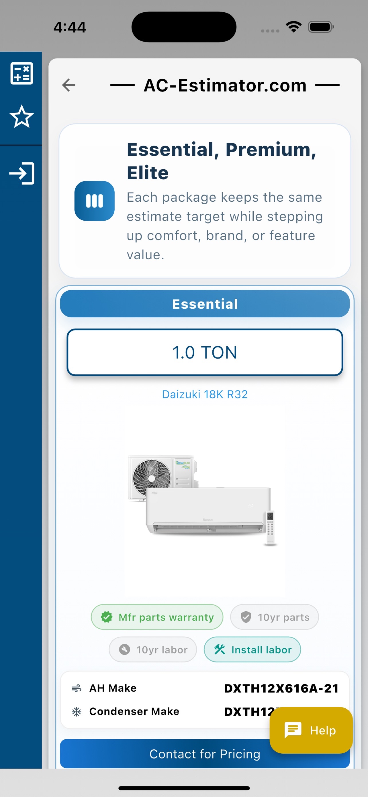 Screenshot 1 of AC-Estimator