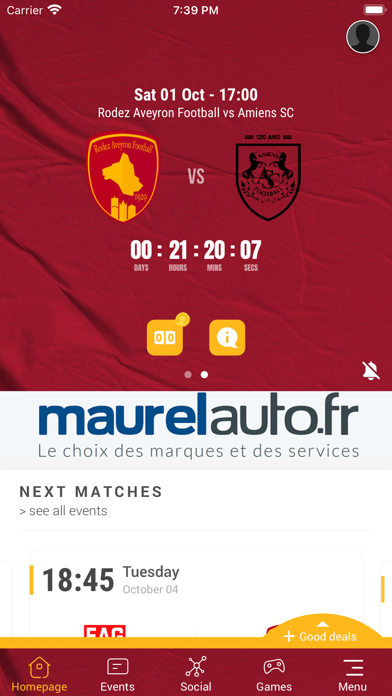 Rodez Aveyron Football Screenshot