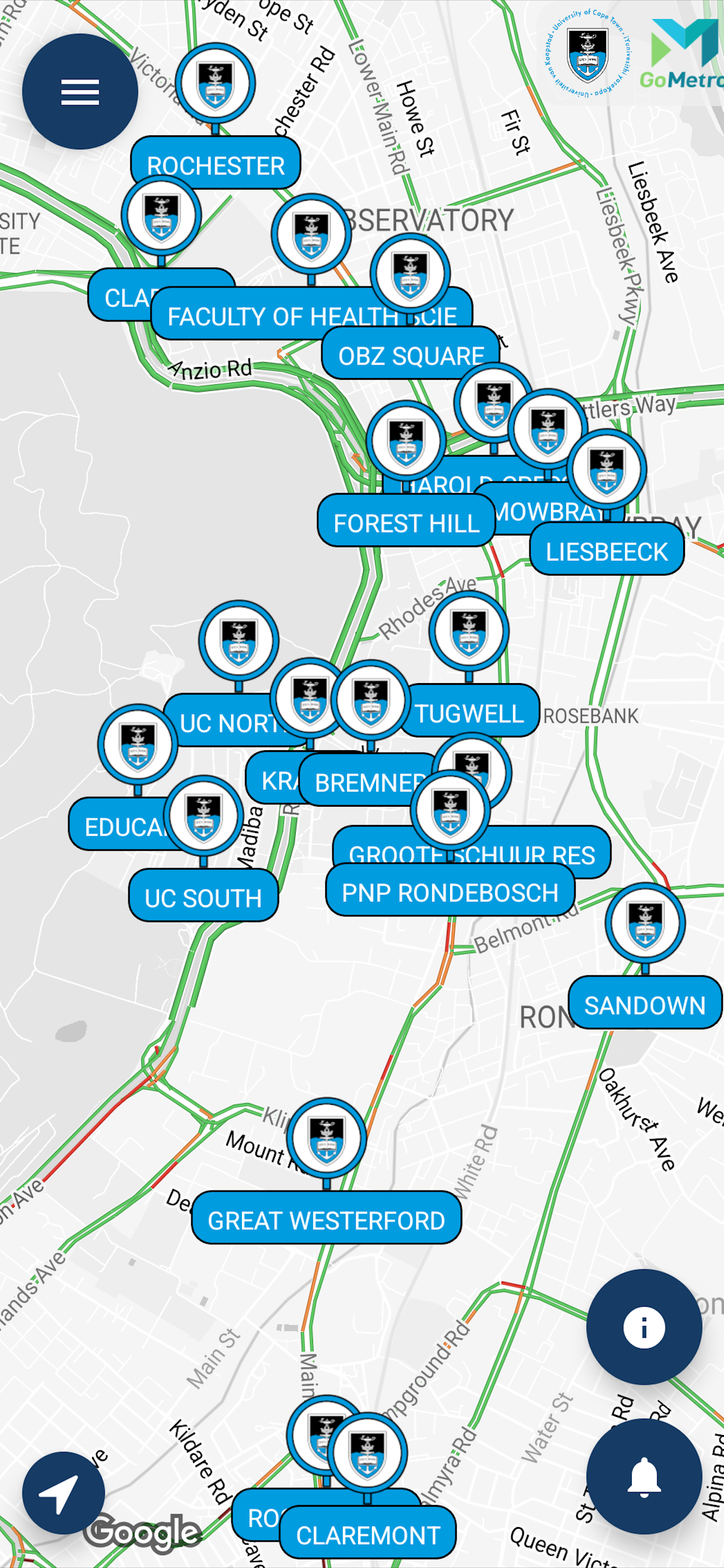 UCT Shuttle App screenshot 3