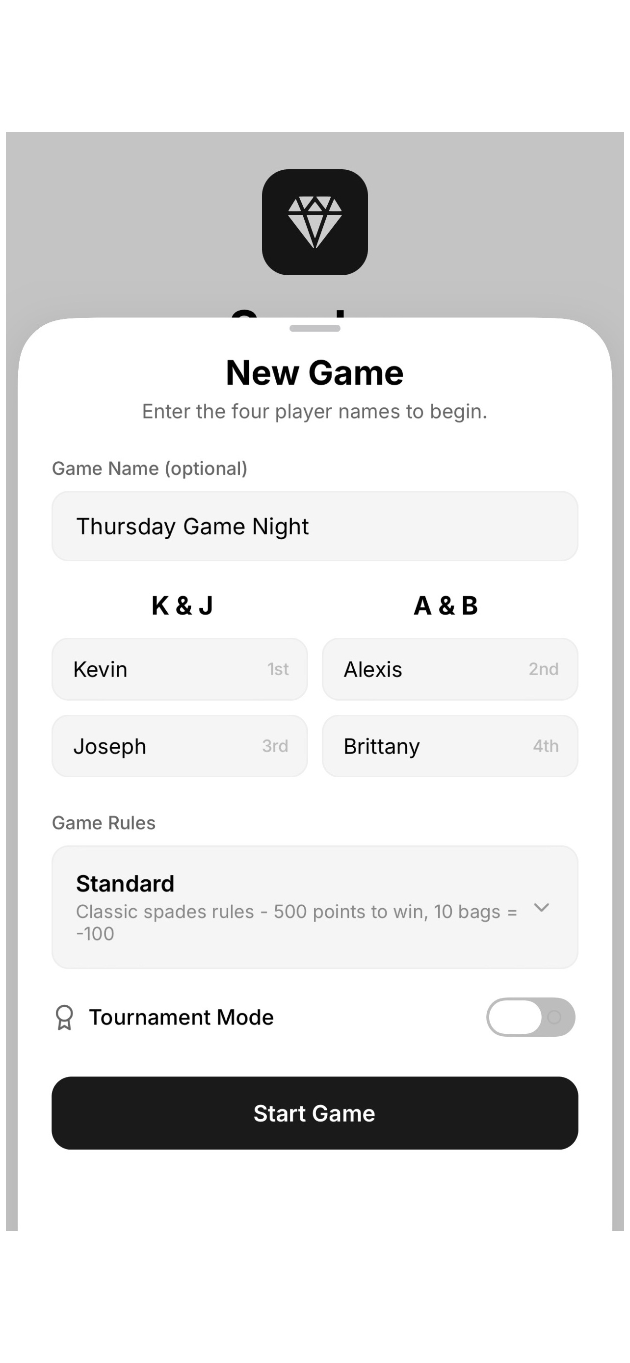 Spades Scorekeeper Pro screenshot 3