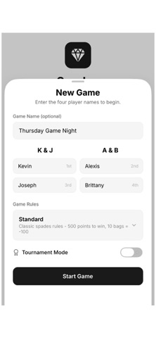 Spades Scorekeeper Pro Screenshot 3 of 4