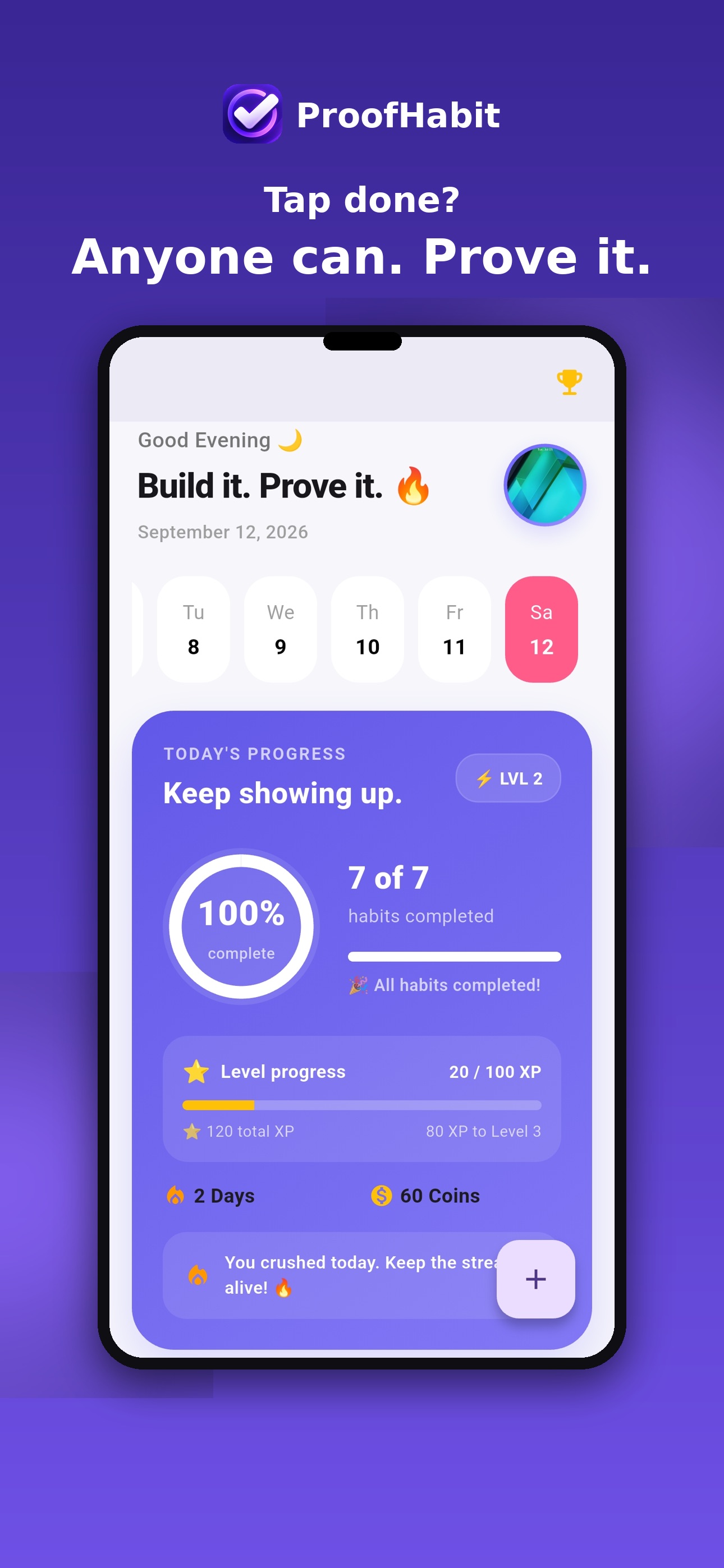 Screenshot 1 of Proof Habit - Habit Tracker