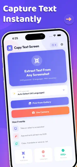 Easy Copy Text On Screen screenshot 1