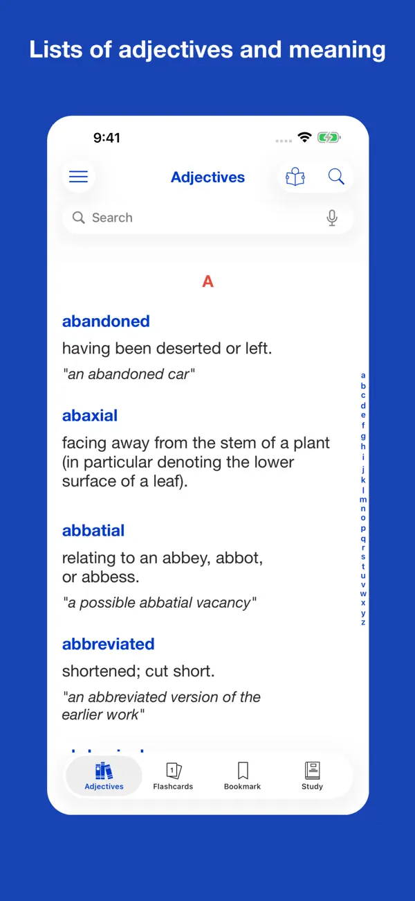 Screenshot #1 pour Mastering English Adjectives