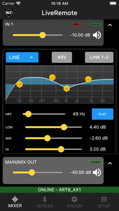 RCF LiveRemote screenshot 2