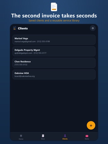 Contractor Invoice & Estimates iPad screenshot