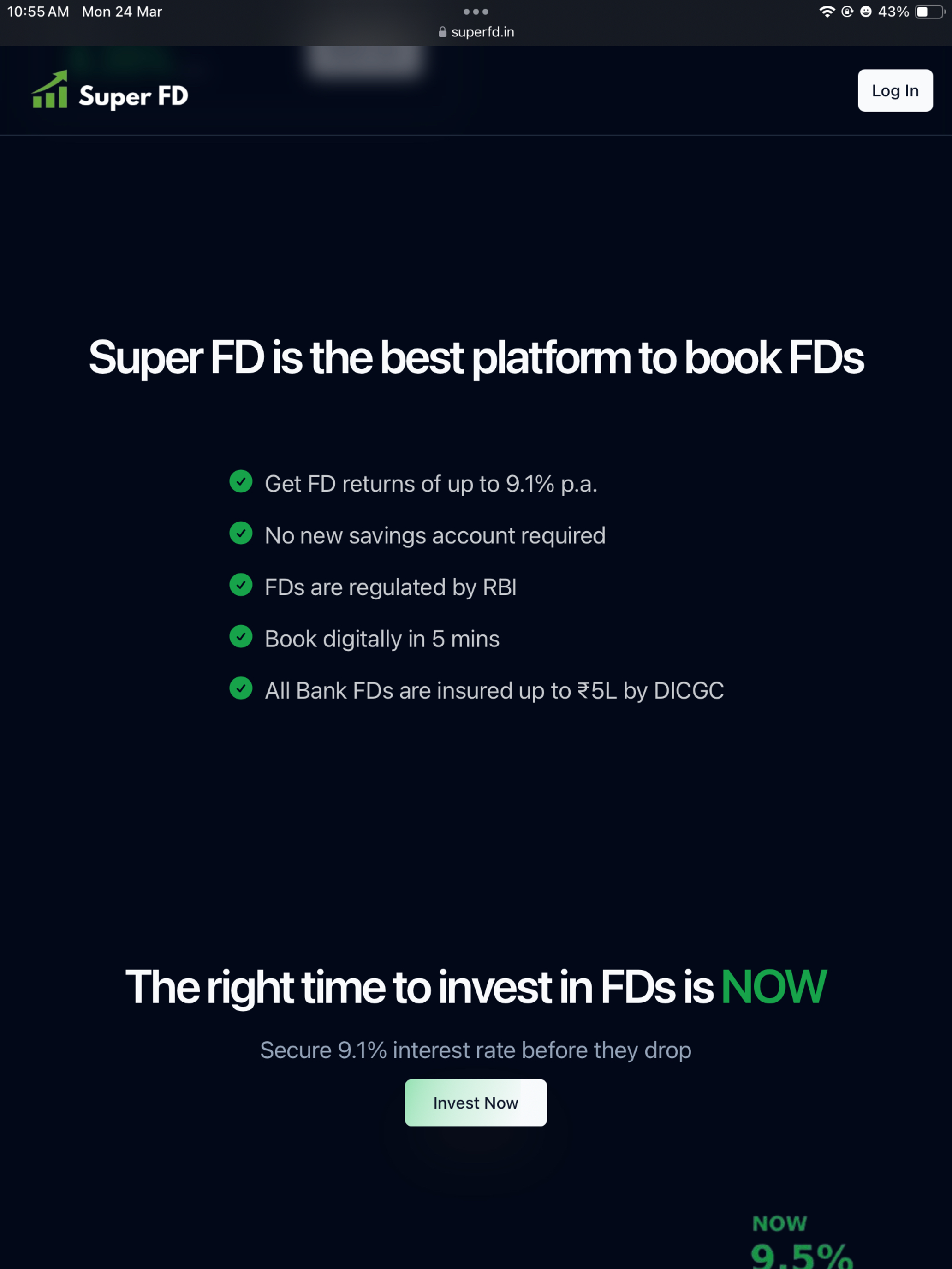 Super FD - Earn 8.40% on FD