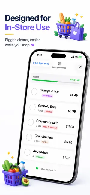 Shopiva: Grocery List & Budget screenshot 3