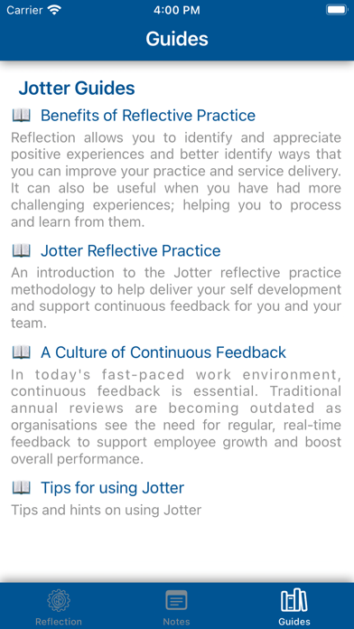 JOTTER REFLECTIONS Screenshot