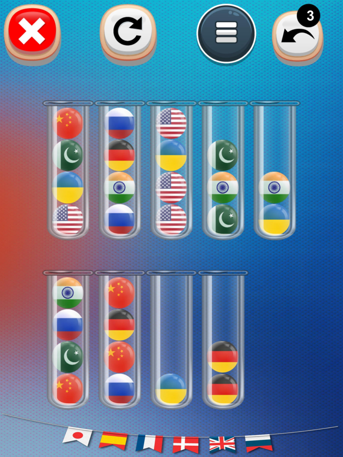 Flag Sort Game Sorting Puzzle