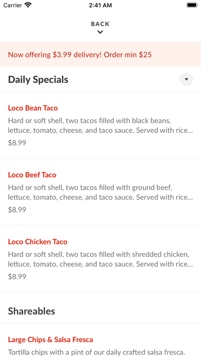 Screenshot 3 of Little Angie's Cantina & Grill App