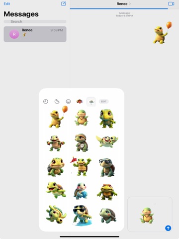 Ocean Turtle Stickers iPad screenshot