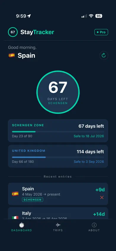 StayTracker: Visa-Free Travel screenshot 1
