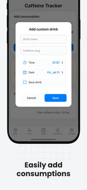 Frank's Caffeine Tracker screenshot 2
