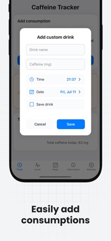 Frank's Caffeine Tracker Screenshot 2 of 6