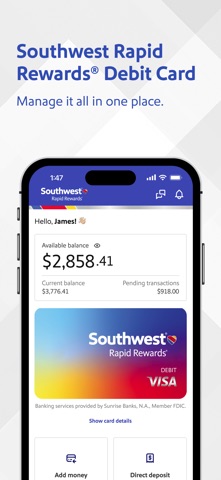 Southwest Debit screenshot