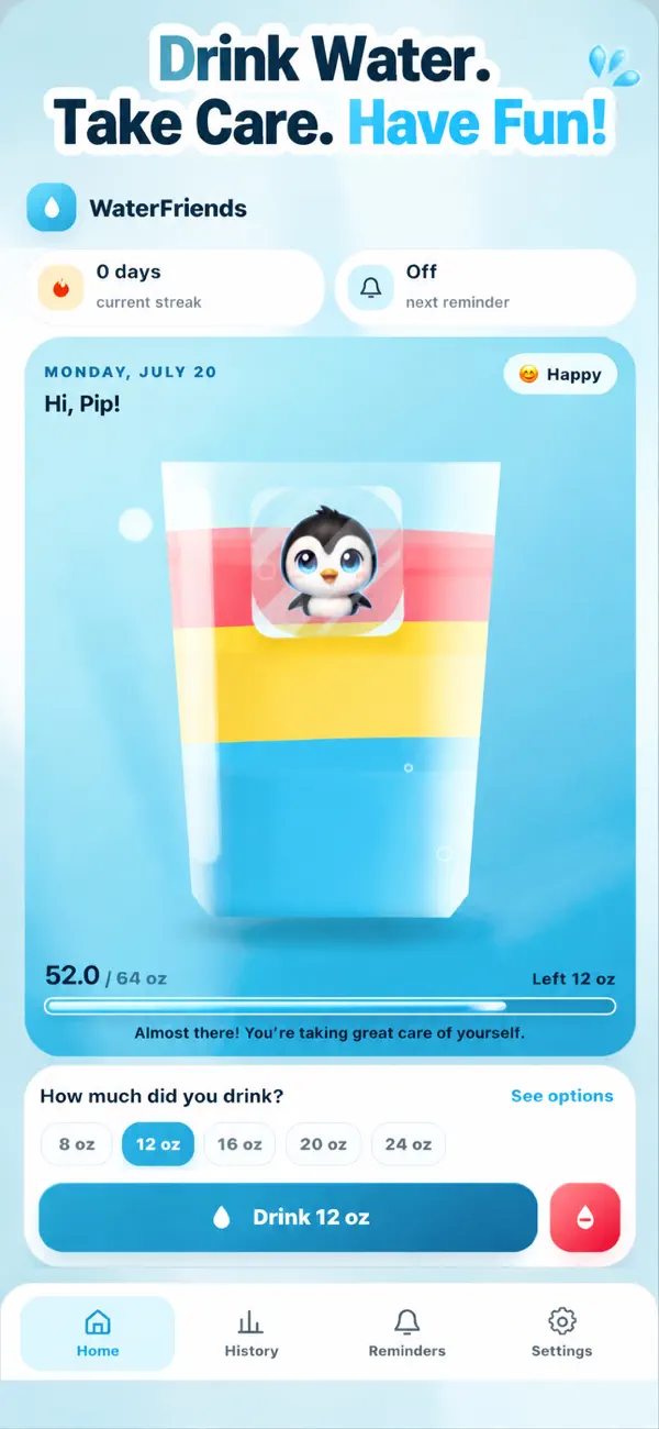 Screenshot #2 pour WaterFriends: Water Tracker