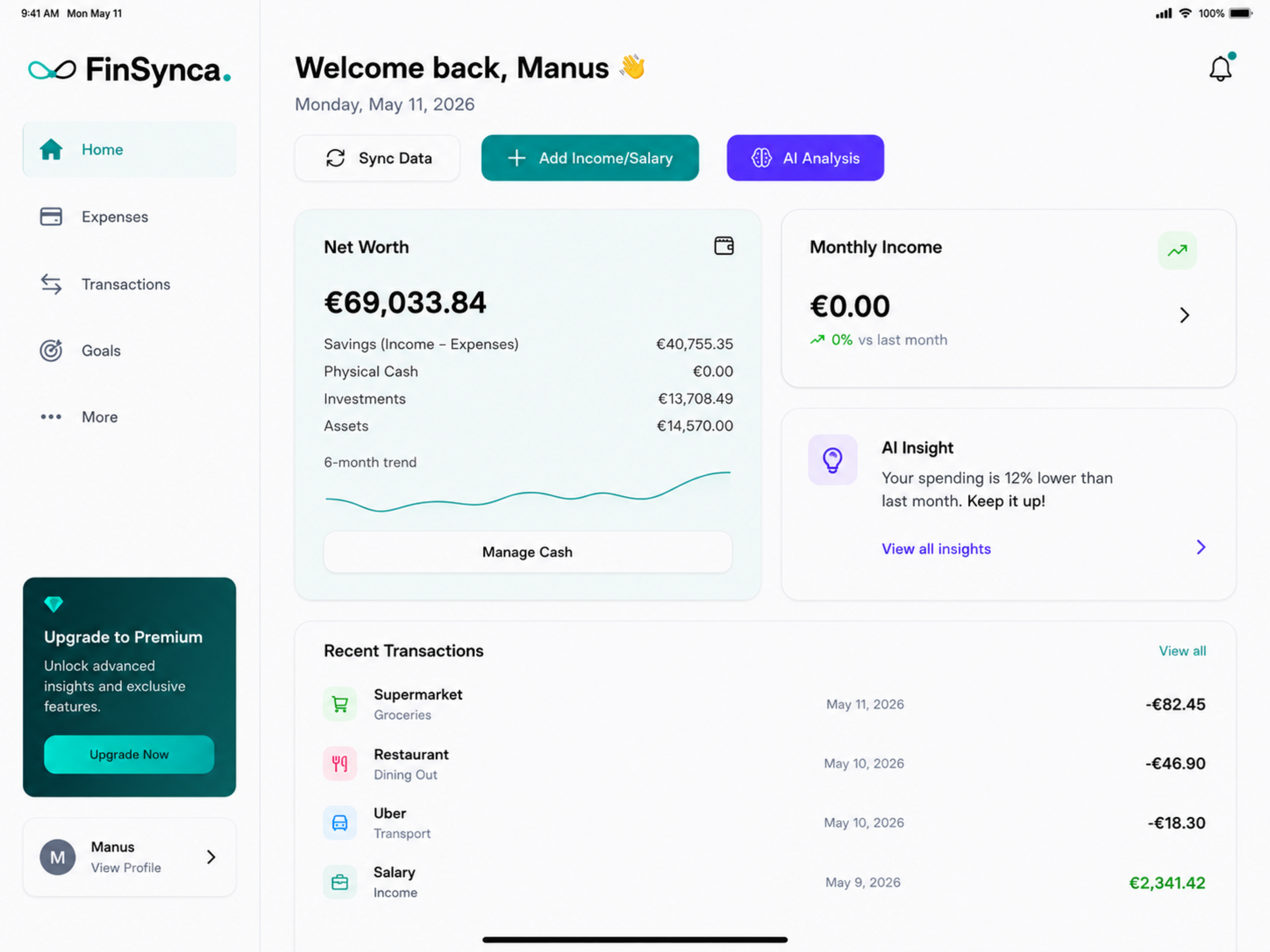 FinSynca – AI Finance & Budget screenshot 6
