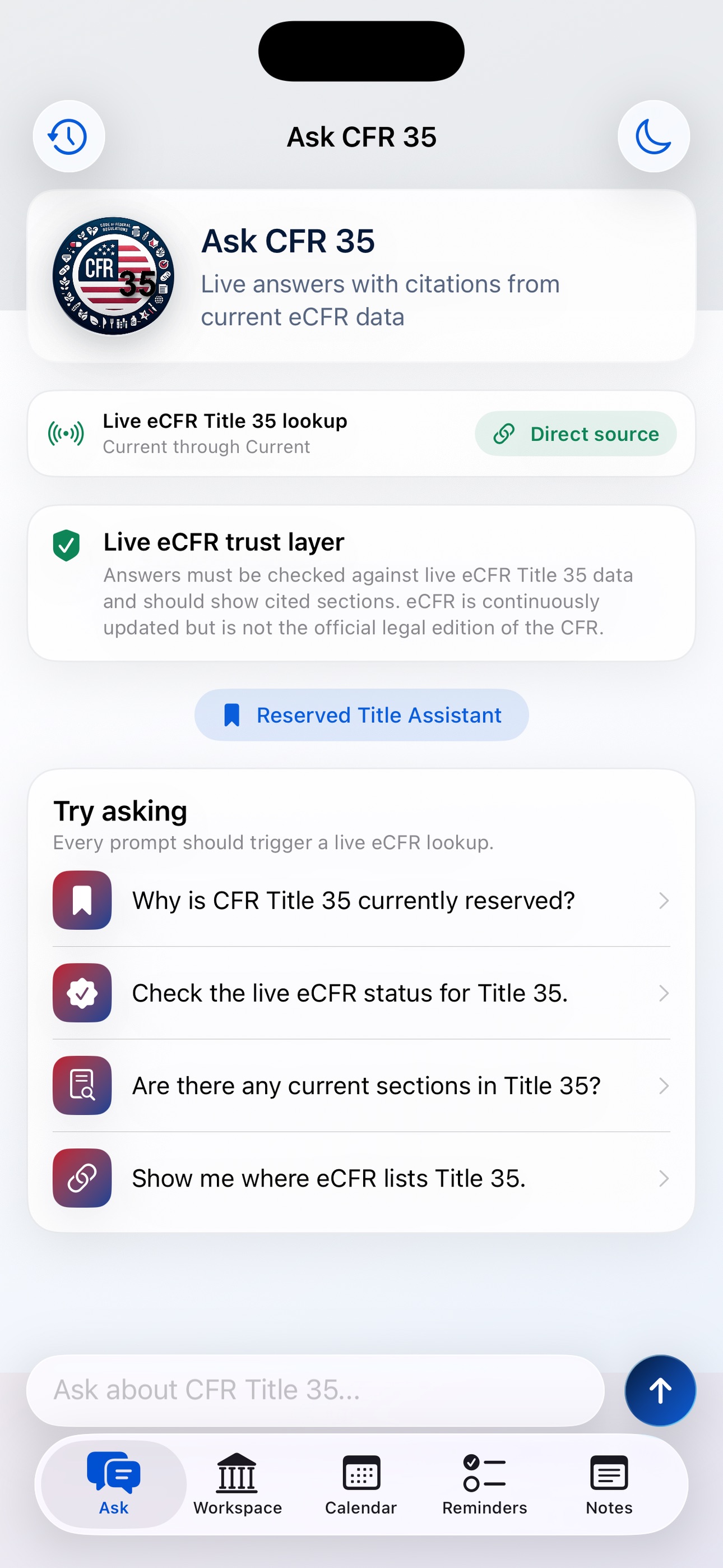 Screenshot 1 of CFR AI - Title 35