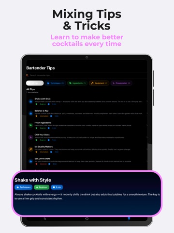 Cocktail Flow AI Bartender iPad screenshot