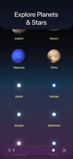 Capture d'écran de PlanetFinder Pro sur iPhone 4