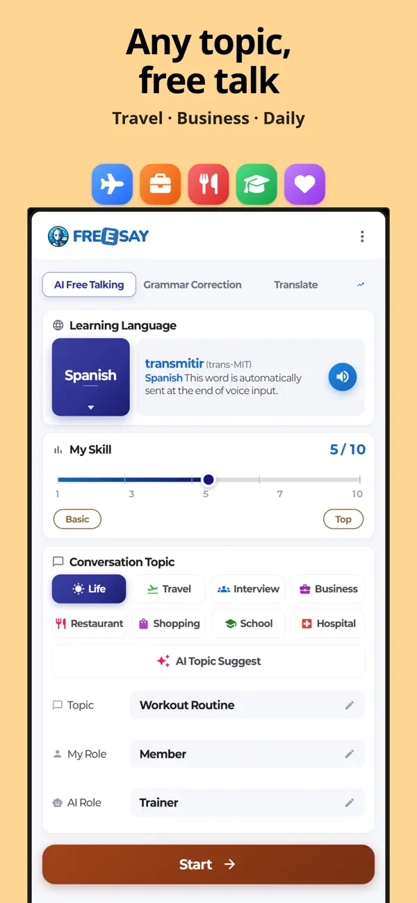 FreeSay - AI Language Tutor Screenshot 6