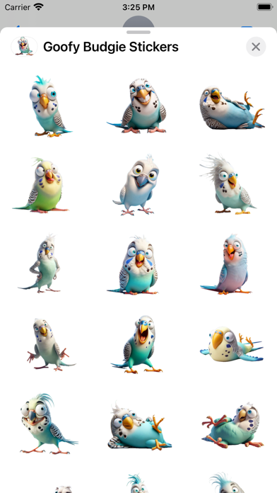 Screenshot 2 of Goofy Budgie Stickers App