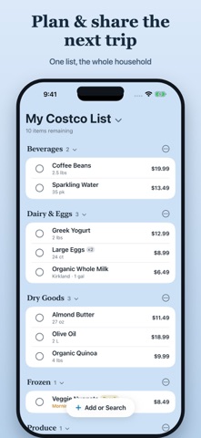 MyList: Grocery List & Budget iPhone screenshot