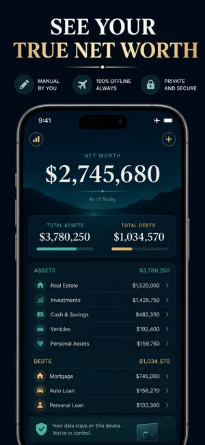 Net Worth: Assets & Debts screenshot 1