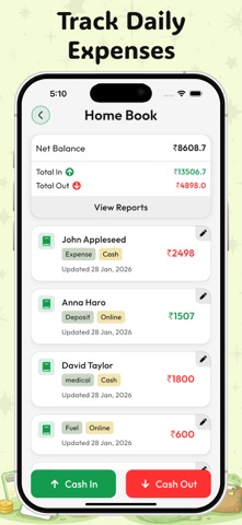 CashBook & Ledger Book iPhone screenshot