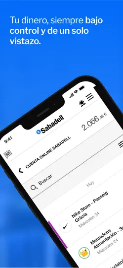 Captura de pantalla de App Banco Sabadell en iPhone 4