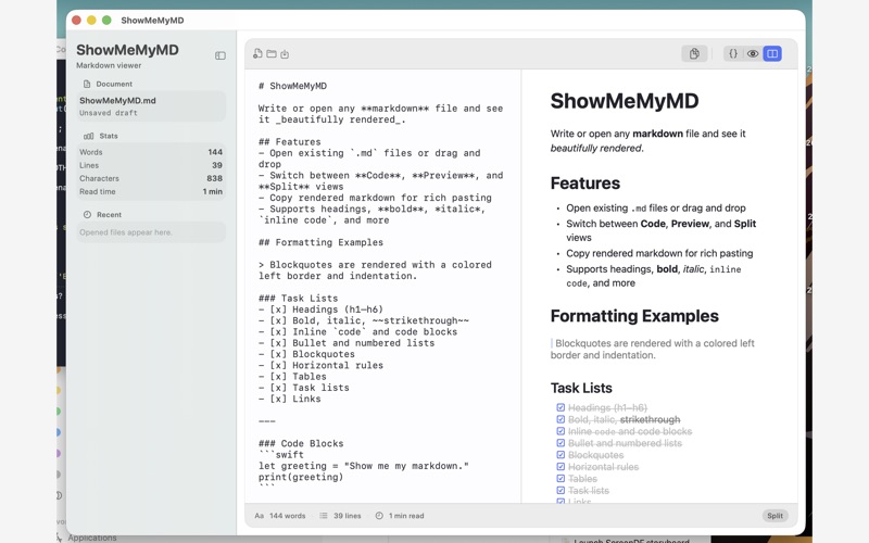 ShowMeMyMD - Markdown Editor screenshot