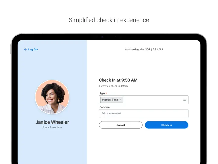 Screenshot von Workday Time Kiosk auf dem iPhone 2