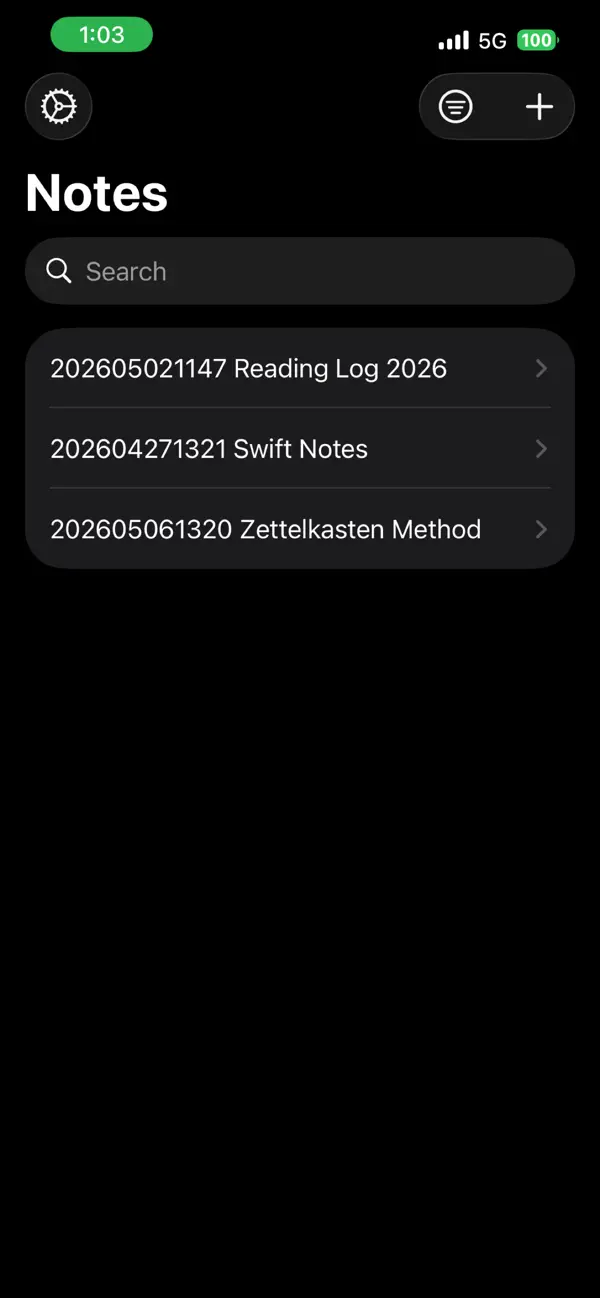 Screenshot #1 pour Nodus - Zettelkasten