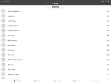 MobileComm App iPad screenshot