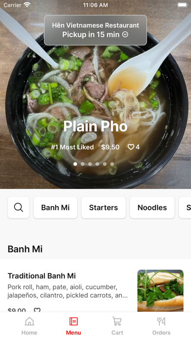 Hên Vietnamese Restaurant iPhone screenshot 2 - Food & Drink app