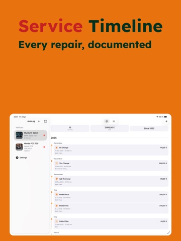 AutoLog — Car Maintenance iPad screenshot