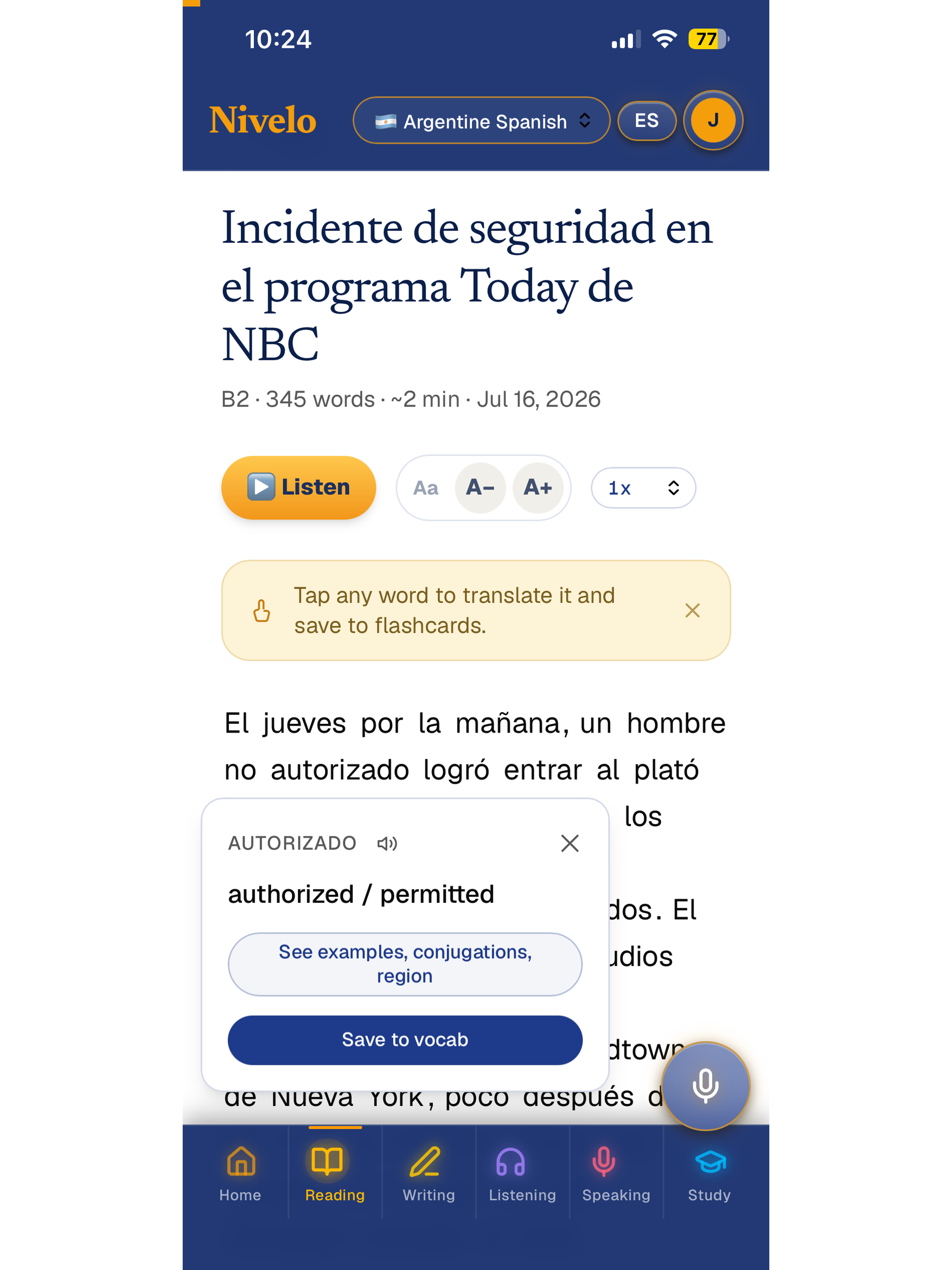 Nivelo: Learn Spanish screenshot 9