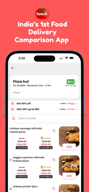 Toastr - Compare Food Delivery screenshot 1