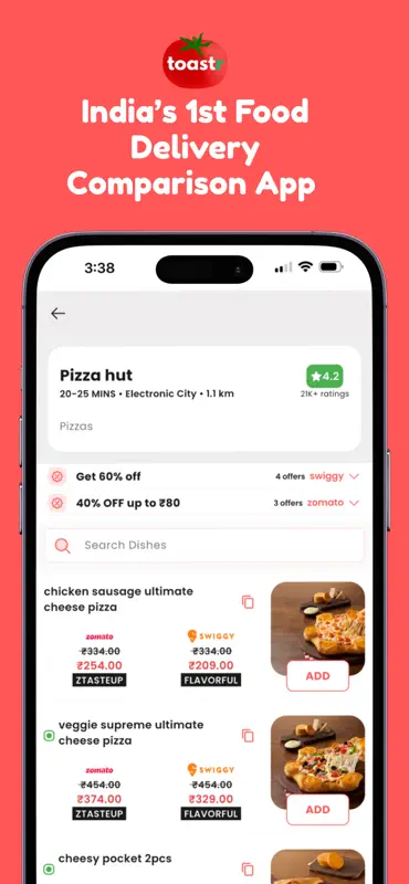 Toastr - Compare Food Delivery screenshot 1 of 6