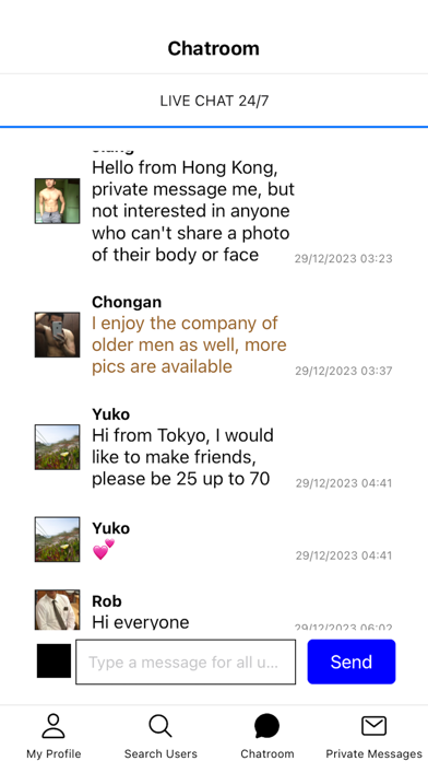 Asian Gay Chat Screenshot